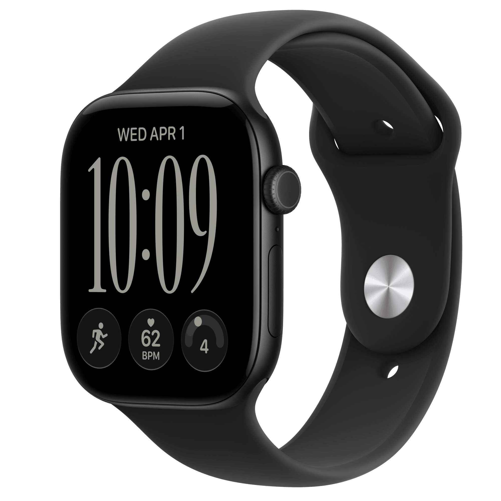 Apple Watch Series 12 · 46 мм · Black · Sport Band (S/M)